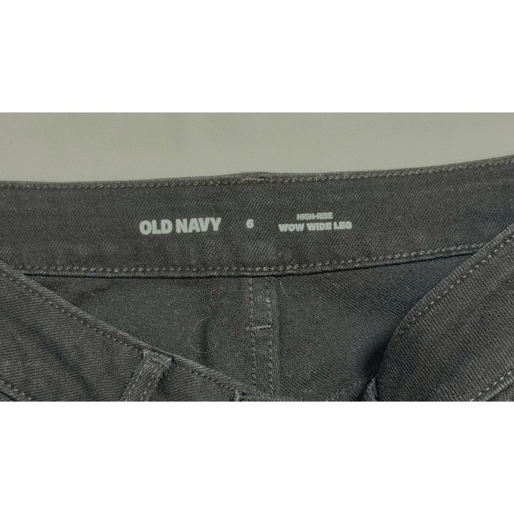 Old Navy Womens High-Rise Wow Wide Leg Jeans Black Jack S/543047-00 Size 6 - Picture 4 of 8